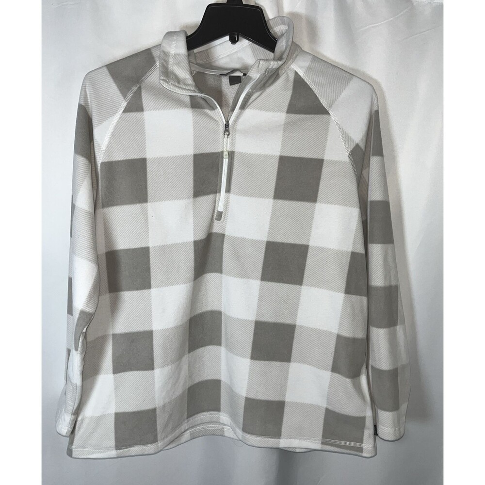 Eddie Bauer Woman’s Quest Fleece 1/4 Zip Printed Beige Size 1X Winter
